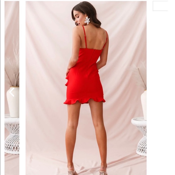 Selfie Leslie Frilled to Meet You Dress Red - Picture 2 of 7